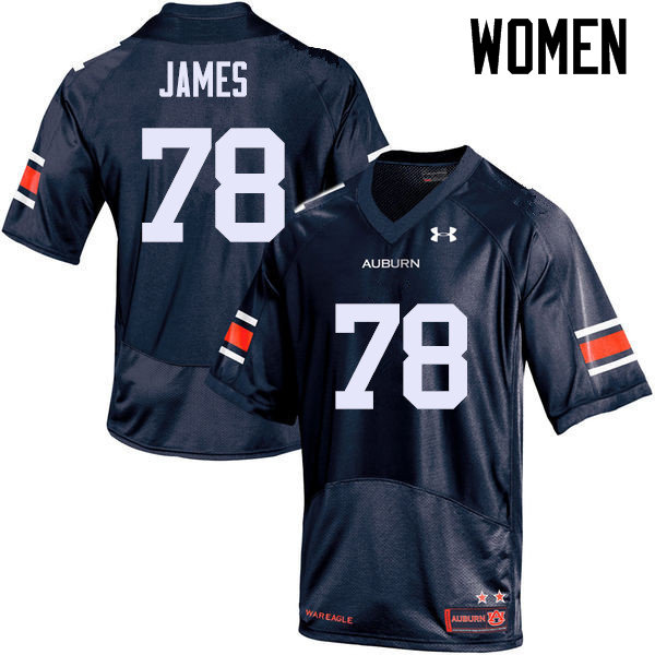 Auburn Tigers Women's Darius James #78 Navy Under Armour Stitched College NCAA Authentic Football Jersey MZS0274OO